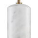 Martini 37 inch 7 watt Antique Brass and White Table Lamp Portable Light