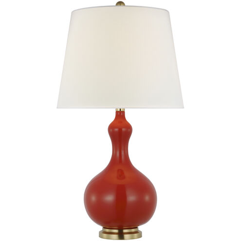 Christopher Spitzmiller Addison 29.25 inch 100 watt Cinnabar Table Lamp Portable Light in Linen, Medium