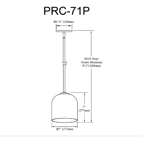Patrice LED 7 inch Matte Black Pendant Ceiling Light