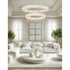 LumenAria LED 42 inch Brushed Brass Pendant Ceiling Light in Alabaster Rocks