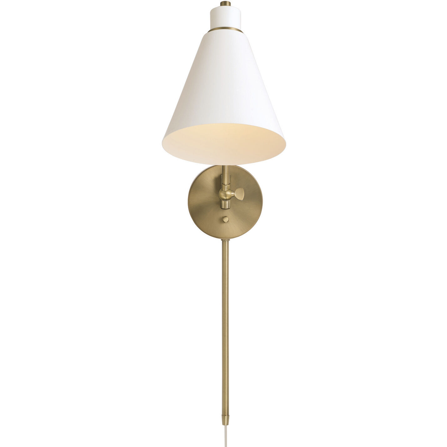 Bradley 1 Light 7 inch Aged Brass and White Sconce Wall Light