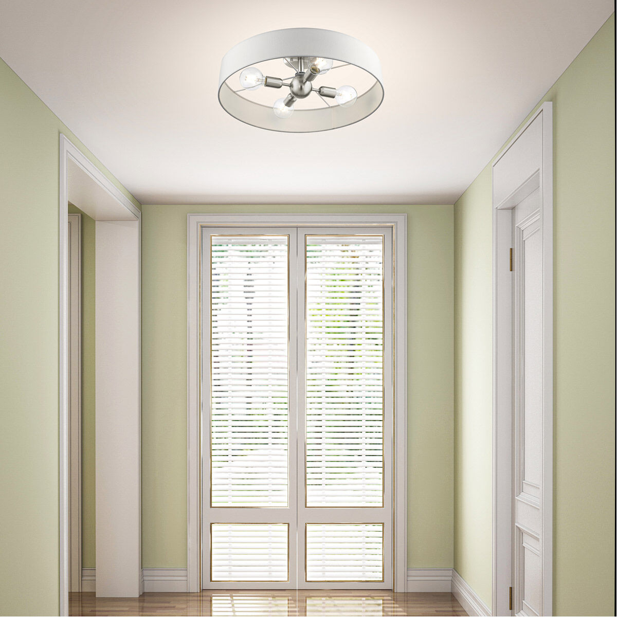 Venlo 4 Light 22 inch Brushed Nickel Semi Flush Ceiling Light