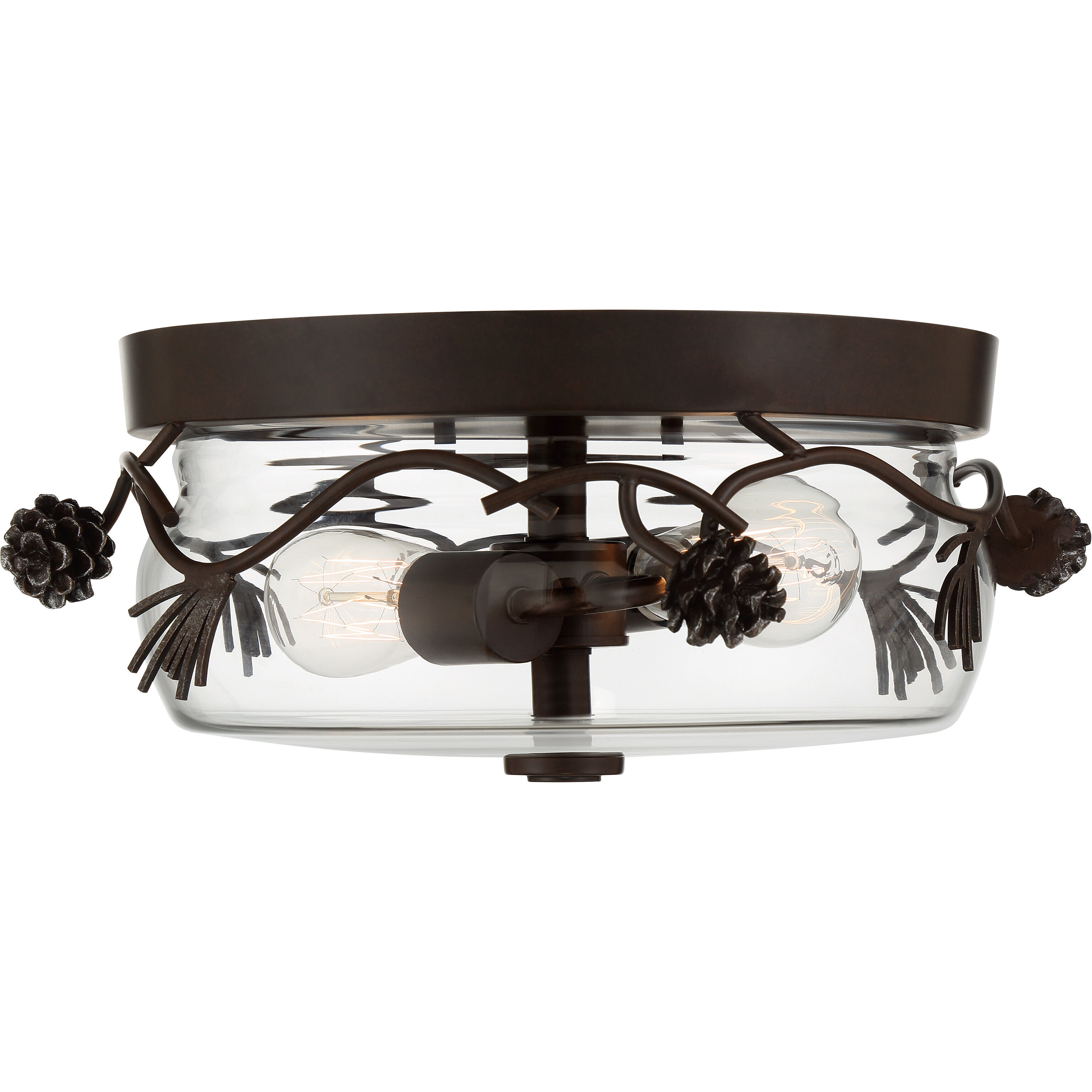 Ponderosa Ridge 3 Light 15 inch Weathered Spruce/Silver Highlights Flush Mount Ceiling Light