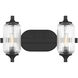 Holton 2 Light 16 inch Matte Black Bathroom Vanity Light Wall Light