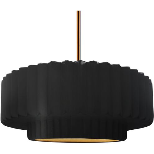 Radiance 1 Light 16.25 inch Carbon Matte Black and Champagne Gold and Polished Brass Pendant Ceiling Light