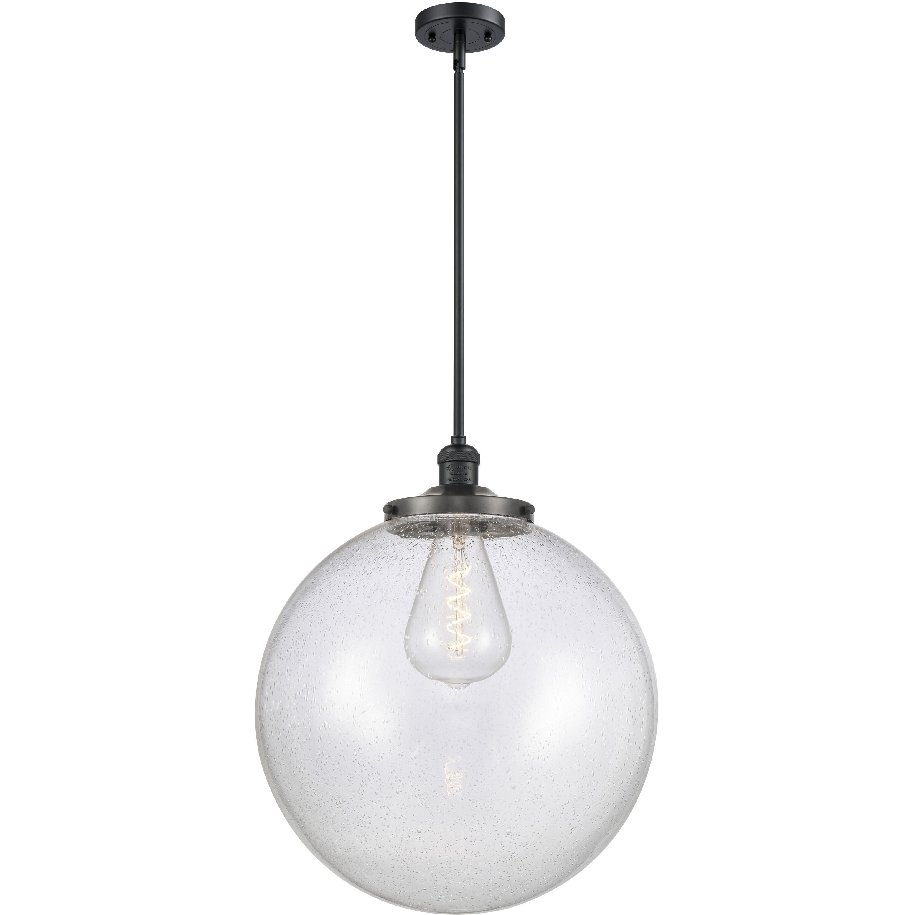Franklin Restoration Beacon 1 Light 18 inch Matte Black Pendant Ceiling Light in Incandescent, Seedy