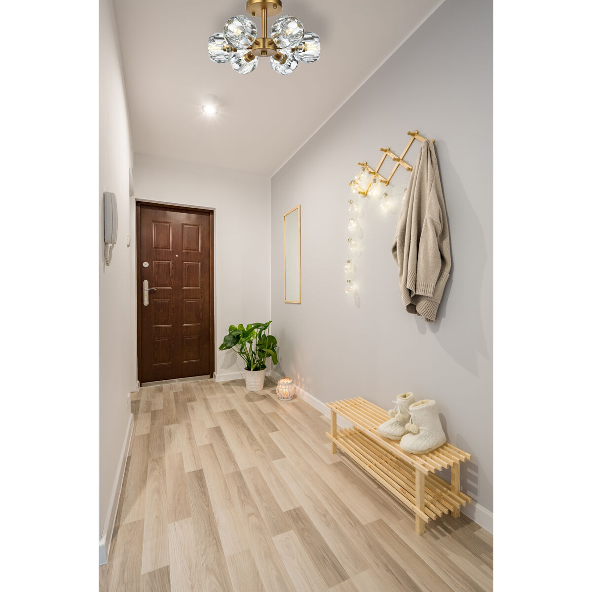 Eren 6 Light 14 inch Satin Gold Flush Mount Ceiling Light