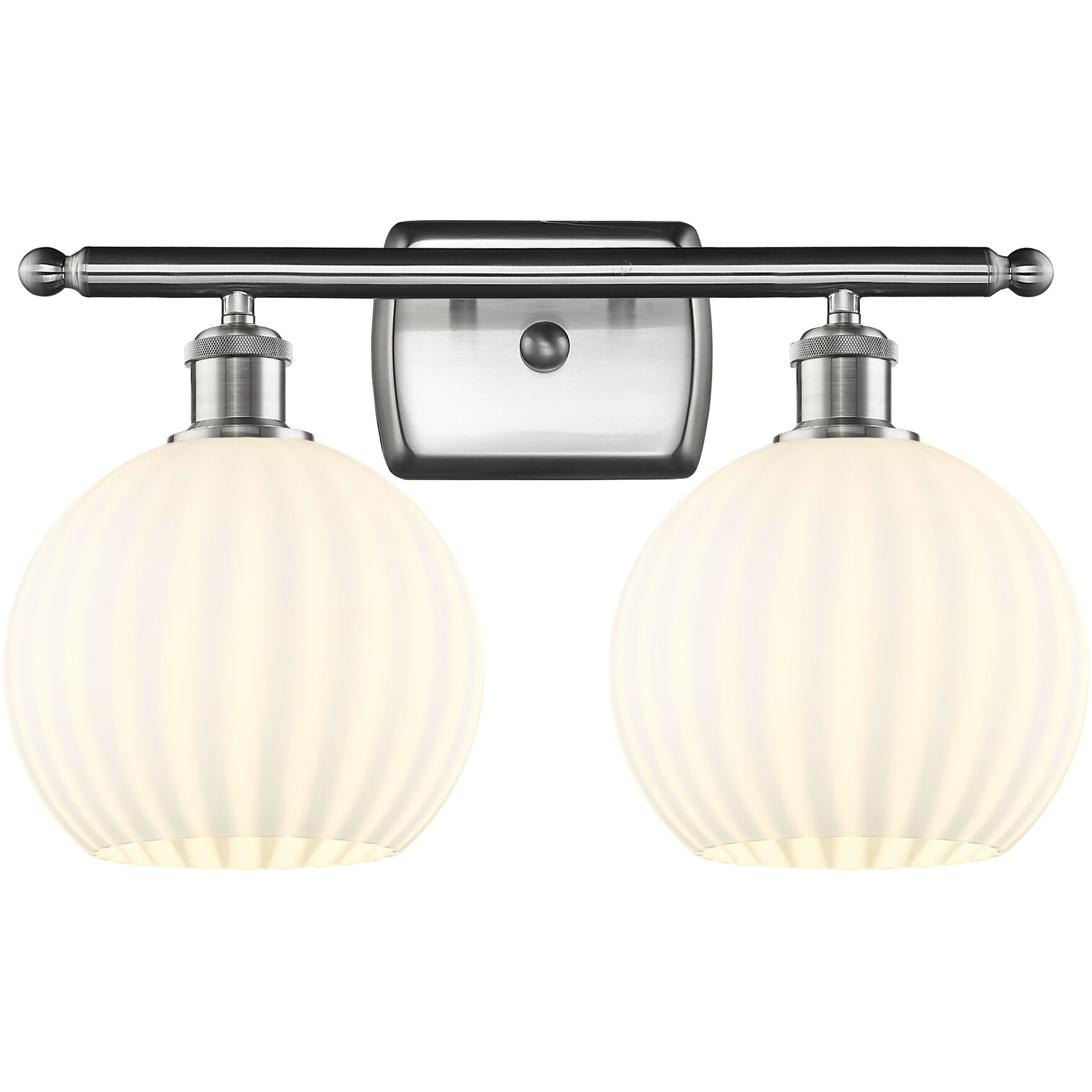 Ballston White Venetian 2 Light 18 inch Brushed Satin Nickel Bath Vanity Light Wall Light