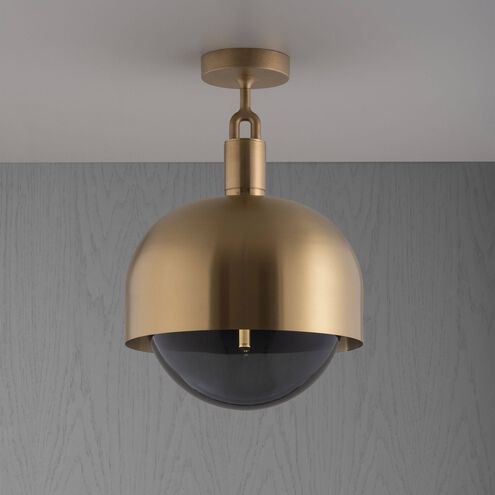 Forked LED 13.39 inch Brass Flush Mount Ceiling Light
