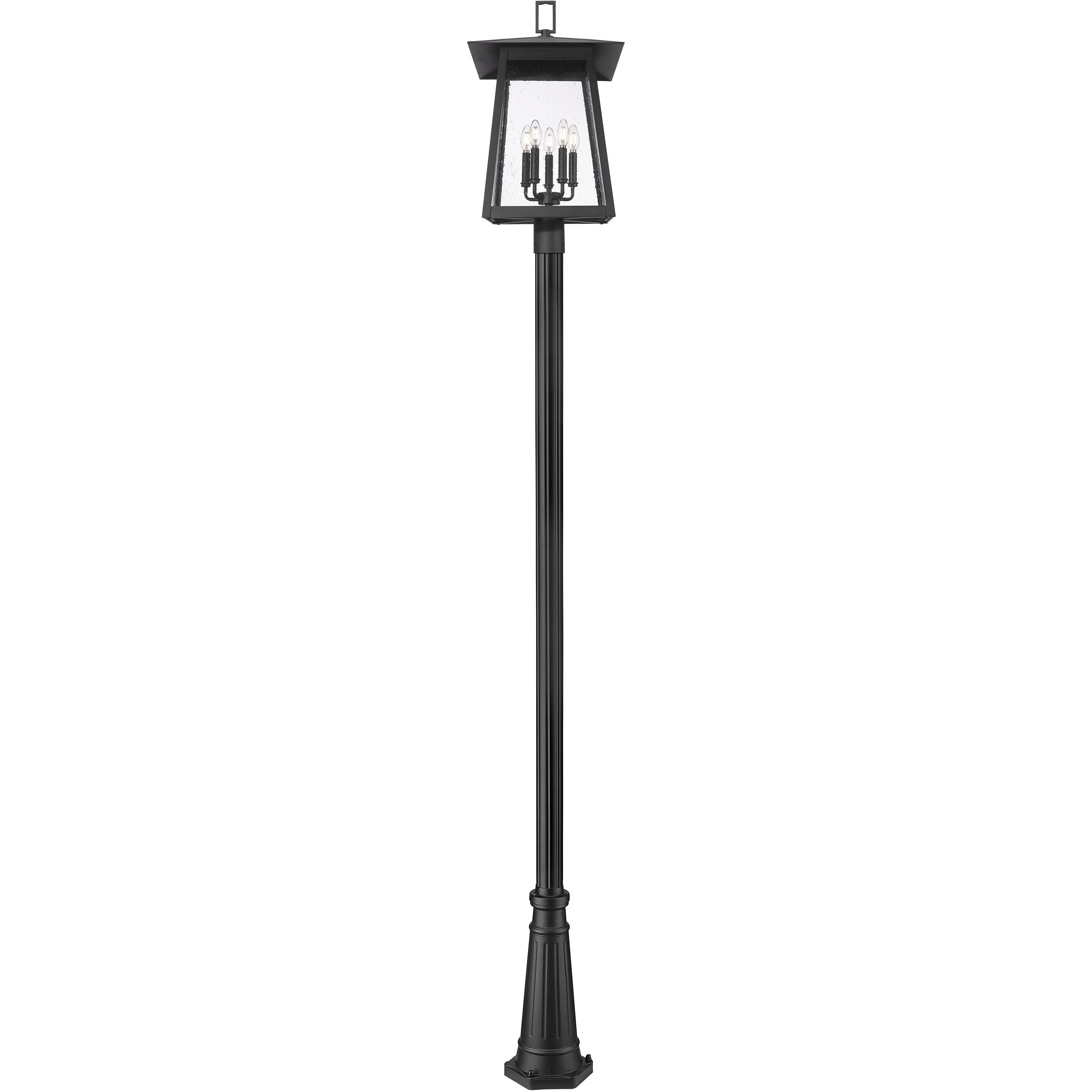 Rainer 5 Light 121.5 inch Black Outdoor Post Mounted Fixture in G9