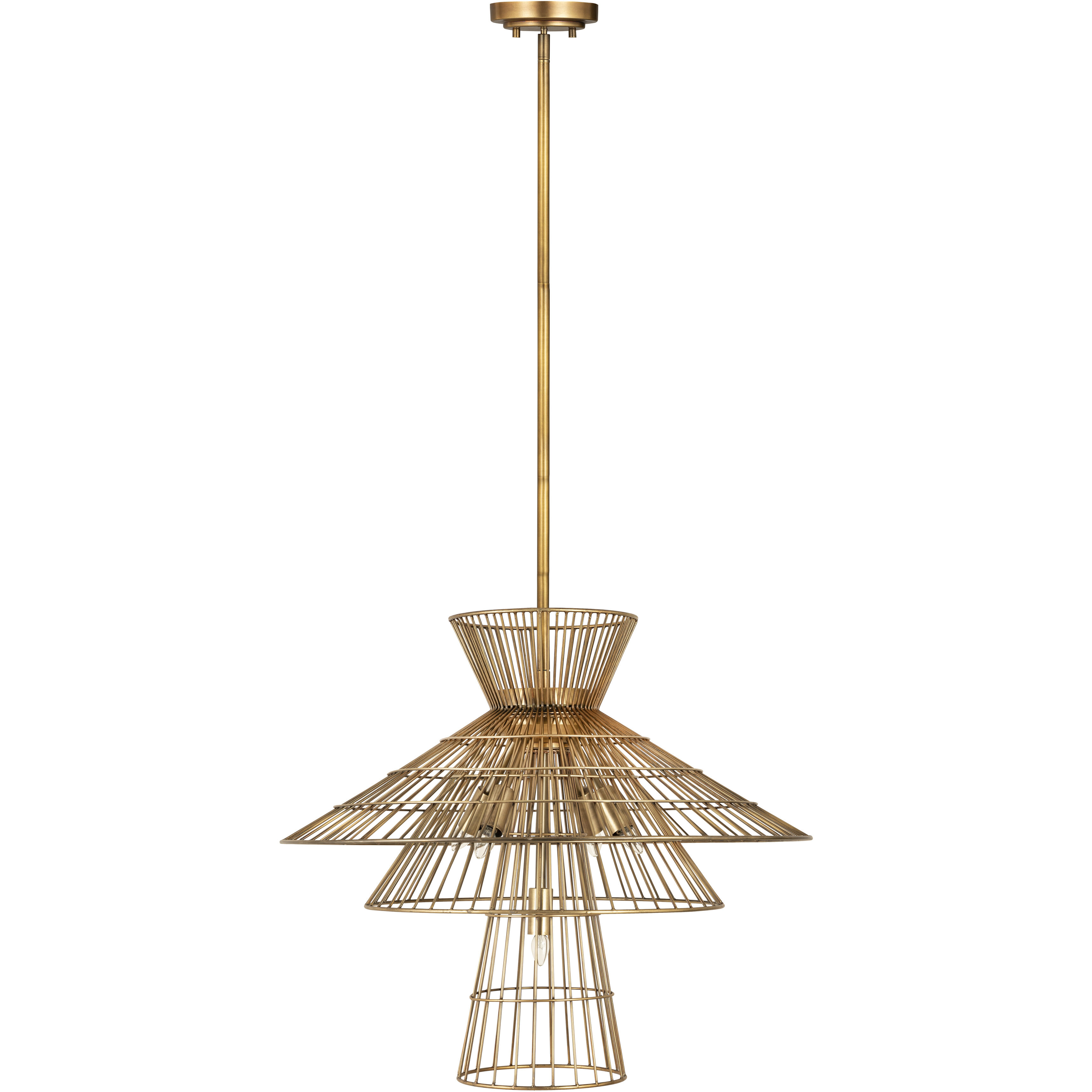 Alito 6 Light 25 inch Rubbed Brass Chandelier Ceiling Light