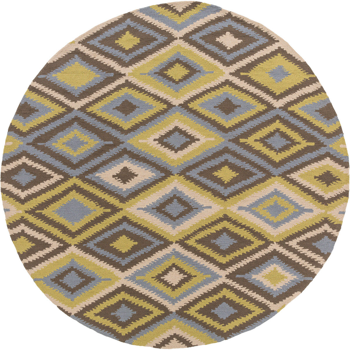Rain 96 X 96 inch Olive, Beige, Dark Brown, Violet Rug