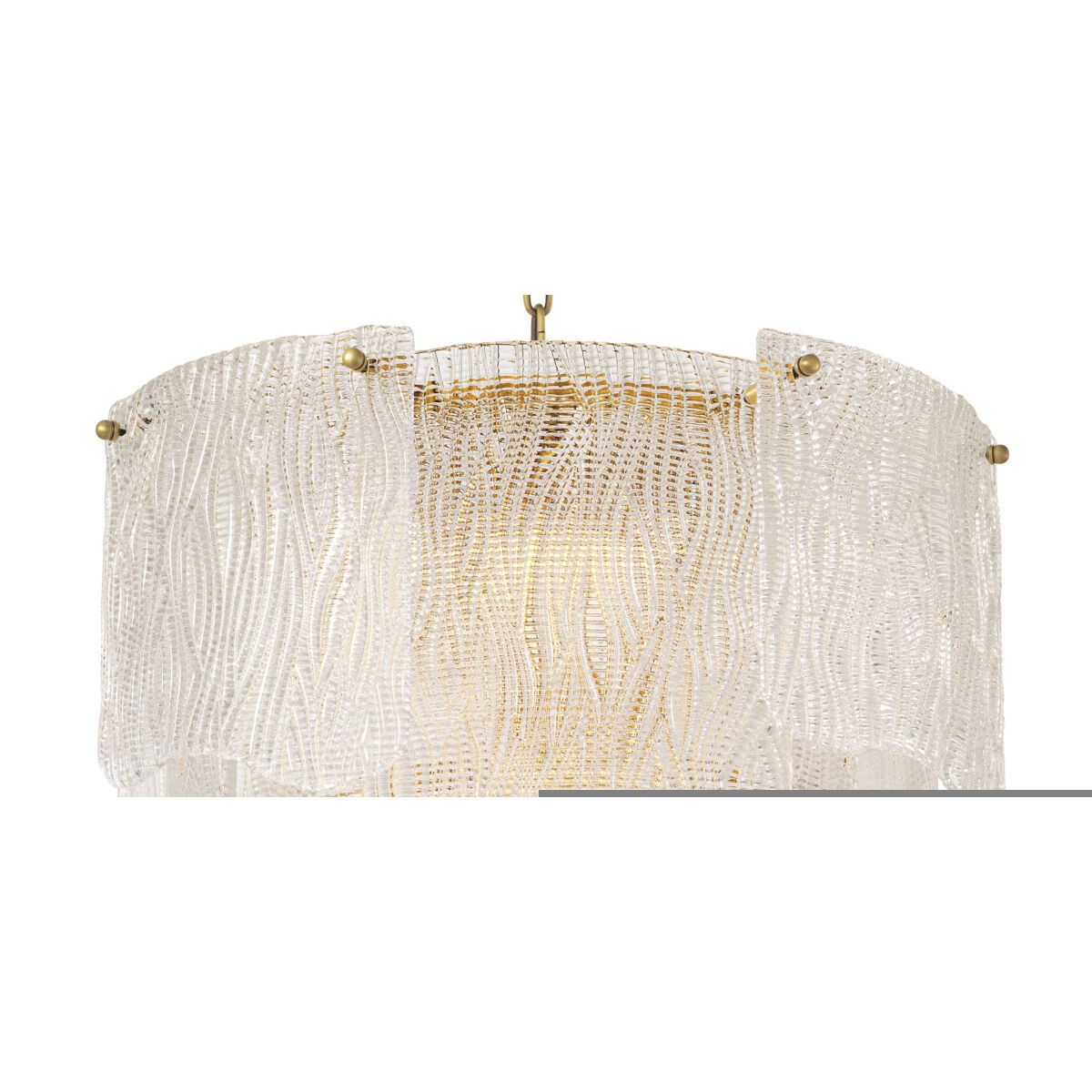 Asinara 7 Light 24.02 inch Antique Brass Chandelier Ceiling Light in Textured Glass, Small