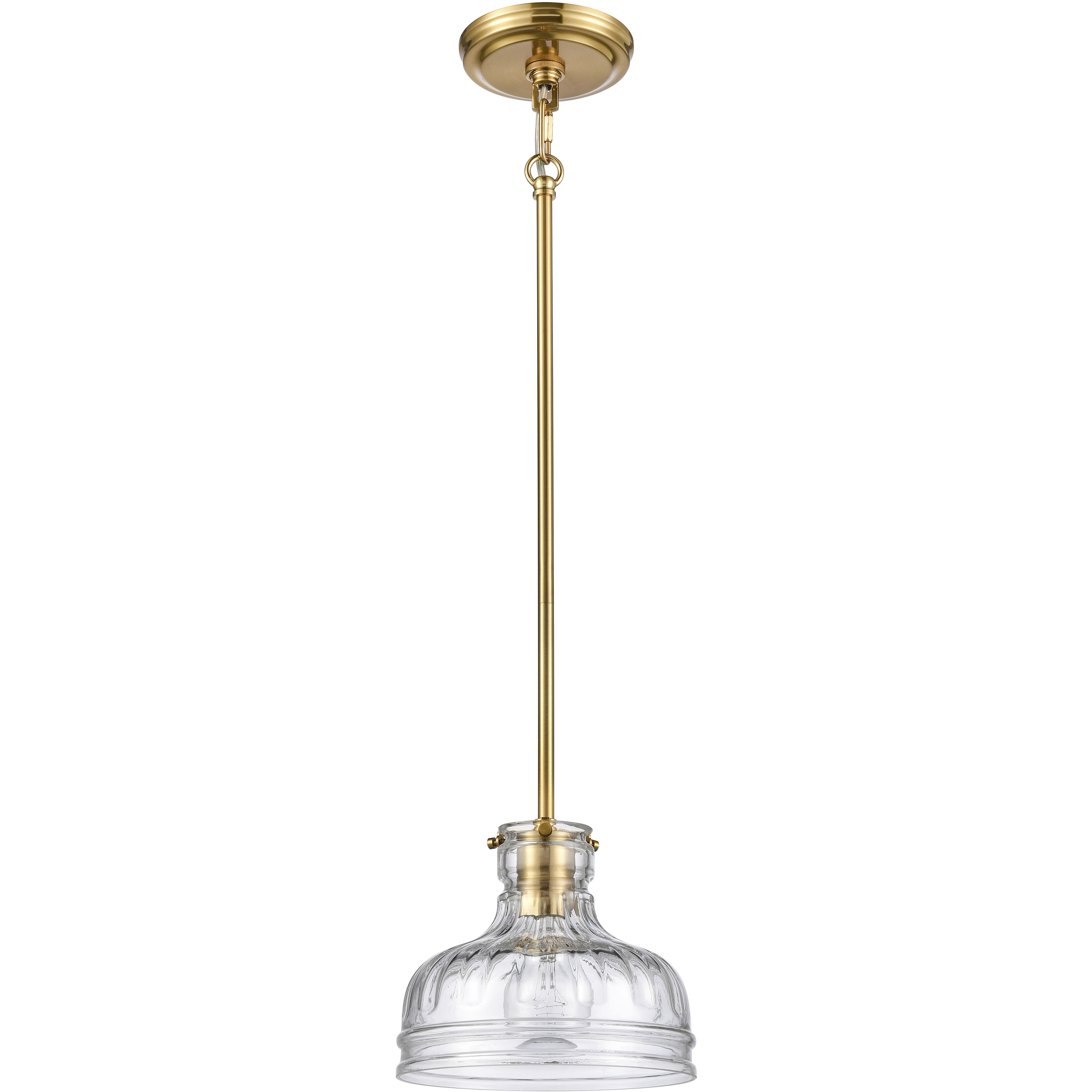 Orinoco 1 Light 8 inch Satin Brass Mini Pendant Ceiling Light