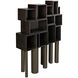 Mr. Roberts 83.5 X 65 X 19 inch Ebony Walnut with Aged Brass Shelving