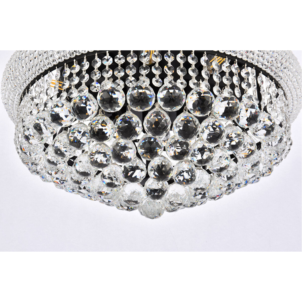 Primo 10 Light 20 inch Black and Clear Flush Mount Ceiling Light