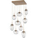 Cosmos LED LED 32 inch Novel Brass Chandelier Ceiling Light, Square Multi-Port