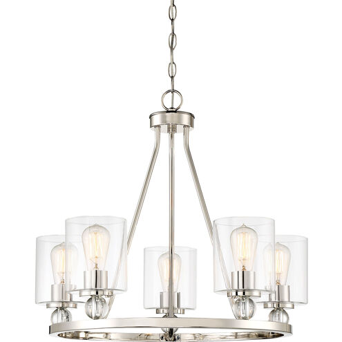 Studio 5 5 Light 26 inch Polished Nickel Chandelier Ceiling Light