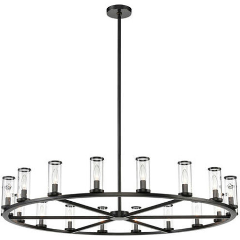 Revolve 18 Light 48.13 inch Clear Glass and Urban Bronze Chandelier Ceiling Light