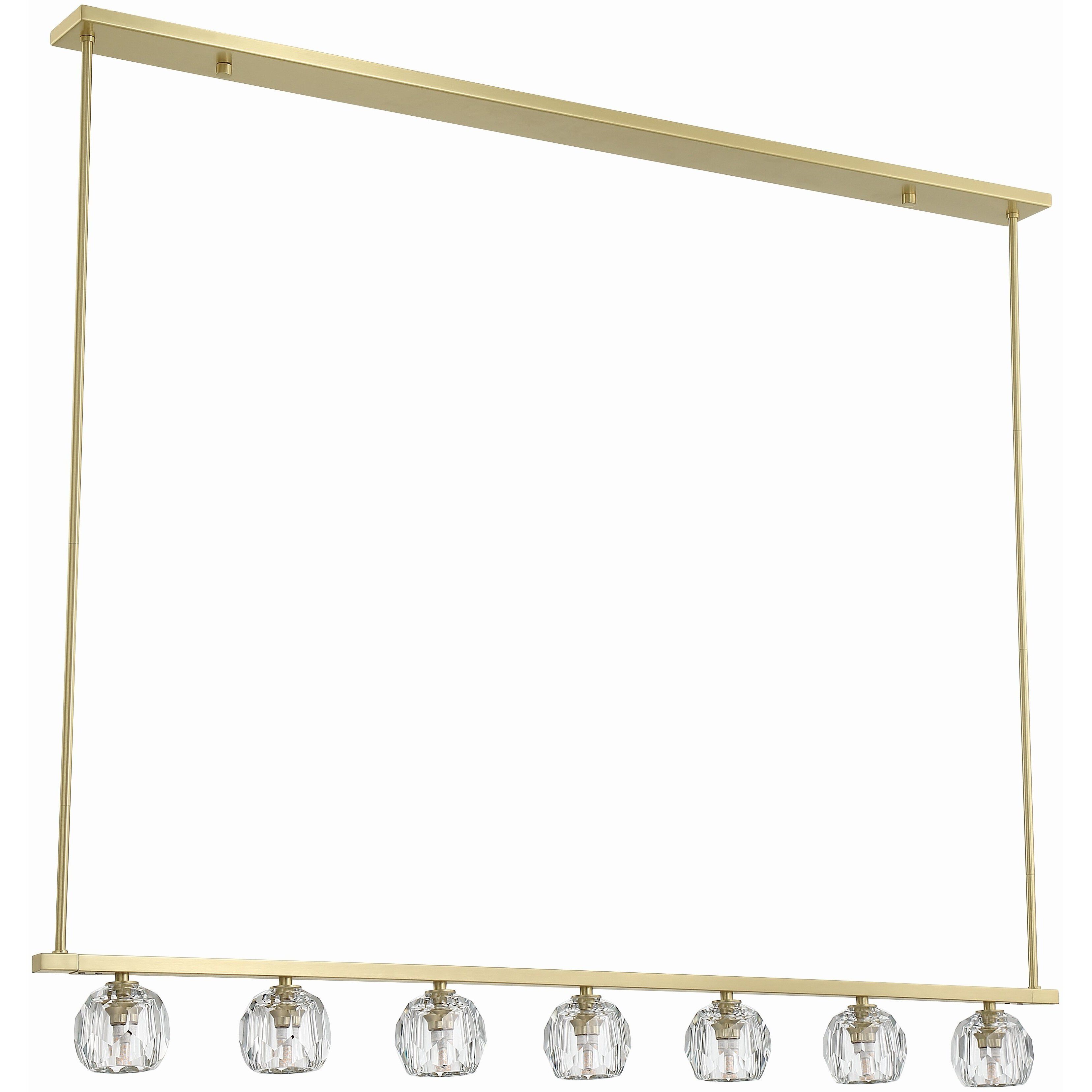 Aragon 7 Light 56 inch Soft Brass Linear Chandelier Ceiling Light