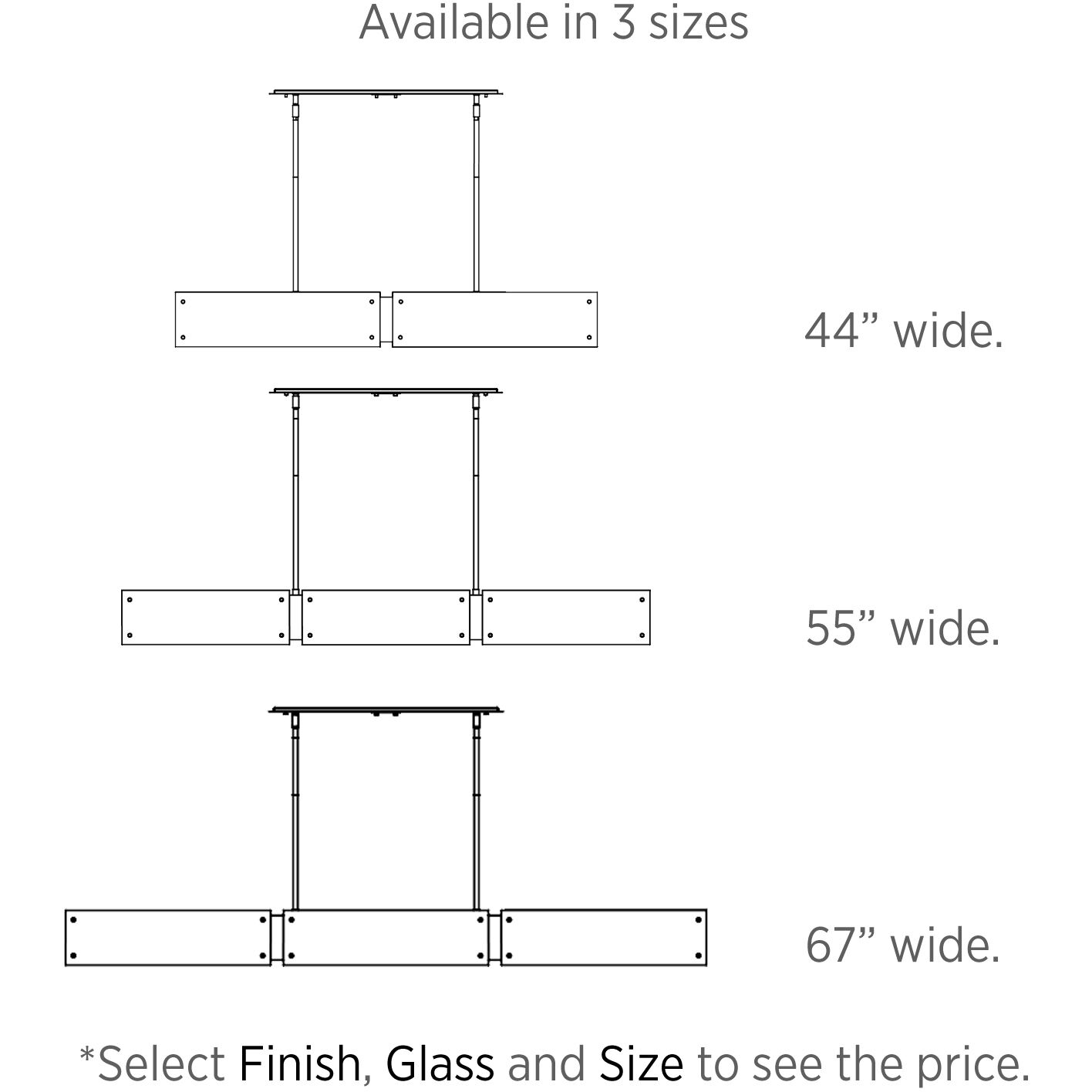 Textured Glass LED 44.4 inch Gilded Brass Linear Pendant Ceiling Light in Frosted Granite, 2700K LED