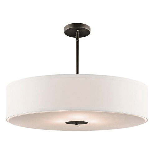 Independence 3 Light 24 inch Olde Bronze Pendant/Semi Flush Ceiling Light in Satin Etched Tempered