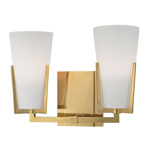 Upton 2 Light 11.5 inch Aged Brass Bath Vanity Wall Light