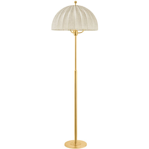 Palmetto 64 inch 10 watt Aged Brass Floor Lamp Portable Light