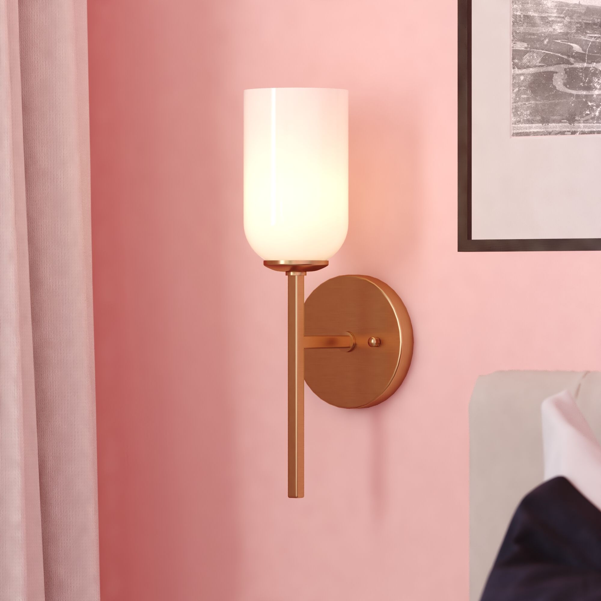 Shelby LED 6 inch Natural Brass Bathroom Light Wall Light