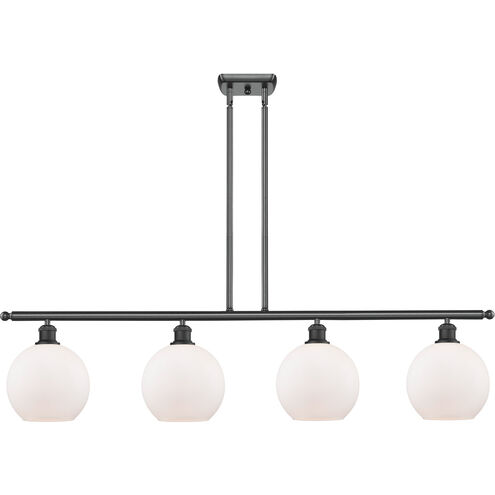 Ballston Athens LED 48 inch Matte Black Island Light Ceiling Light in Matte White Glass, Ballston