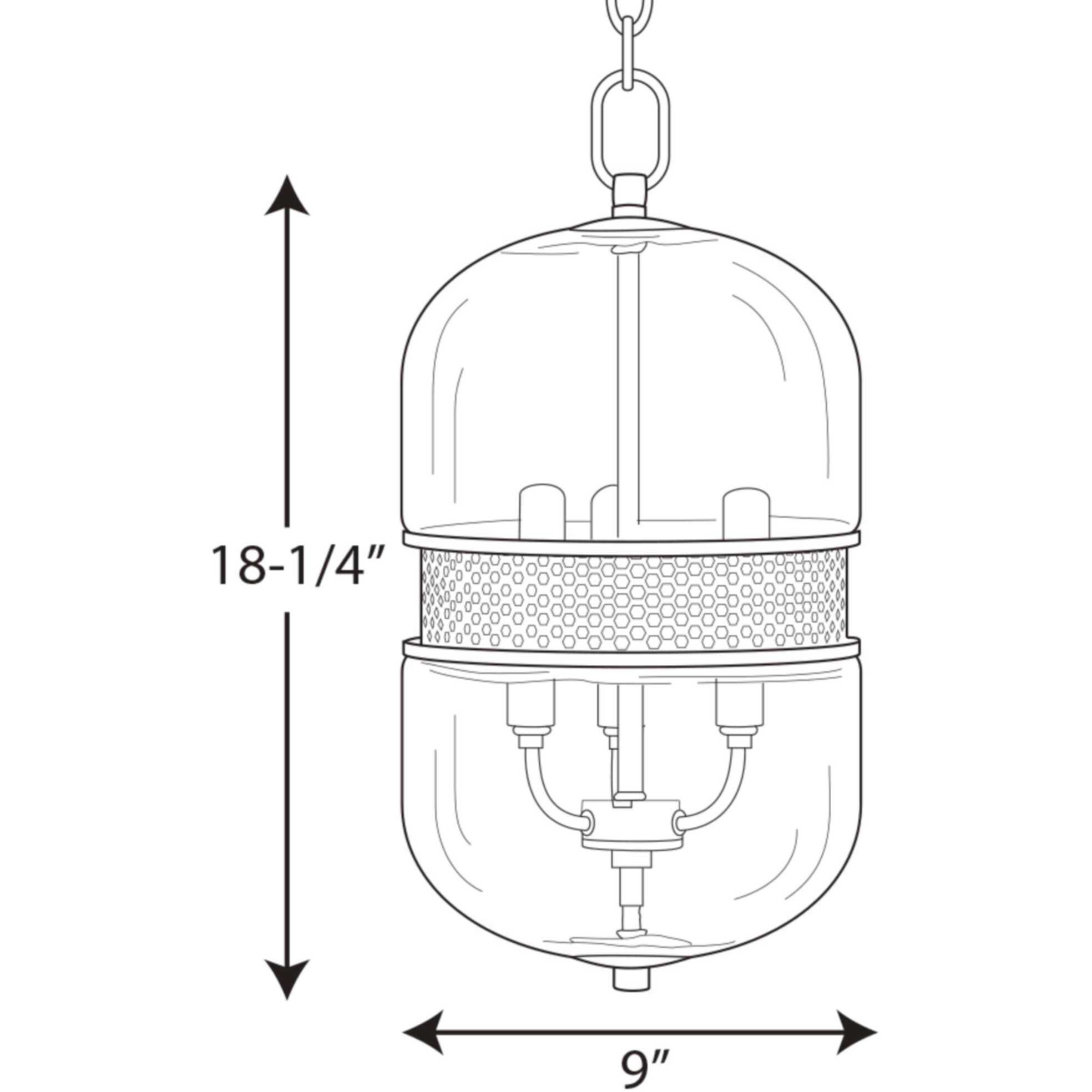 Cayce 3 Light Vintage Gold Pendant Ceiling Light