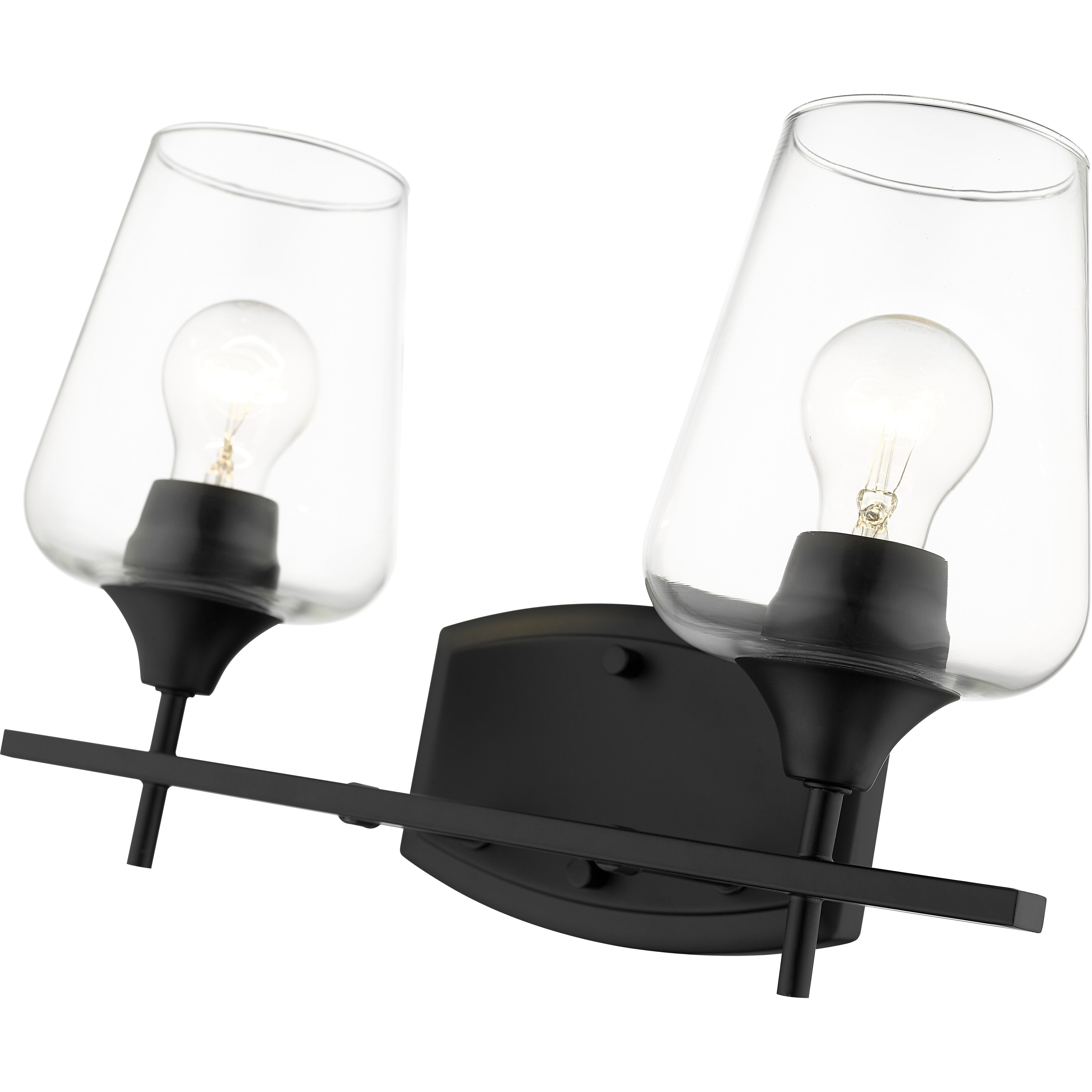 Joliet 2 Light 15 inch Matte Black Vanity Wall Light