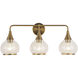 Alora Mood Hazel 3 Light 26.75 inch Aged Gold Vanity Light Wall Light in Clear Glass