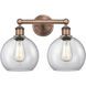 Athens 2 Light 17 inch Antique Copper Bath Vanity Light Wall Light in Clear