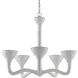 Snowdonia 5 Light 28 inch White Papier Mache/Painted Gesso White Chandelier Ceiling Light