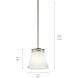 Hendrik 1 Light 8 inch Brushed Nickel Mini Pendant Ceiling Light in Satin Etched Cased Opal