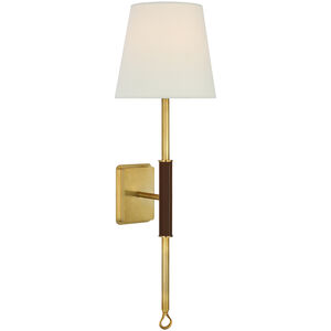 Amber Lewis Griffin LED 6.5 inch Hand-Rubbed Antique Brass and Saddle Leather Tail Sconce Wall Light