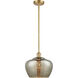 Ballston Large Fenton 1 Light 11 inch Satin Gold Pendant Ceiling Light in Mercury Glass, Ballston