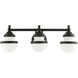 Oldwick 3 Light 24 inch Black Vanity Sconce Wall Light