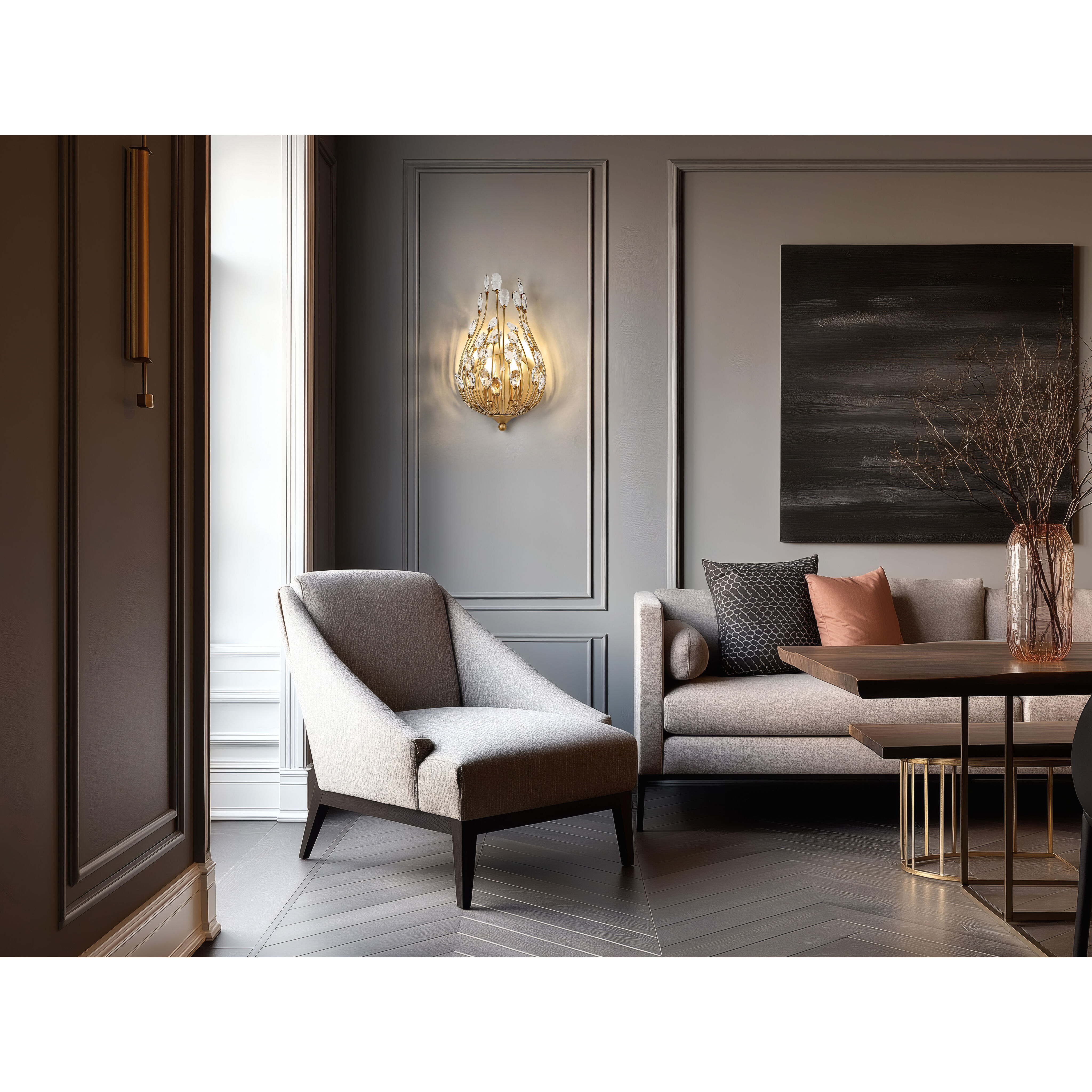 Gabriella Wall Sconce Wall Light in Modern Gold