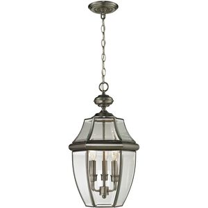 Ashford 3 Light 12 inch Antique Nickel Outdoor Pendant, Large