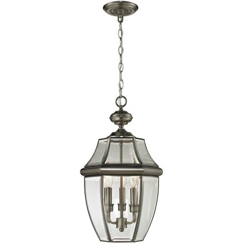 Ashford 3 Light 12 inch Antique Nickel Outdoor Pendant, Large