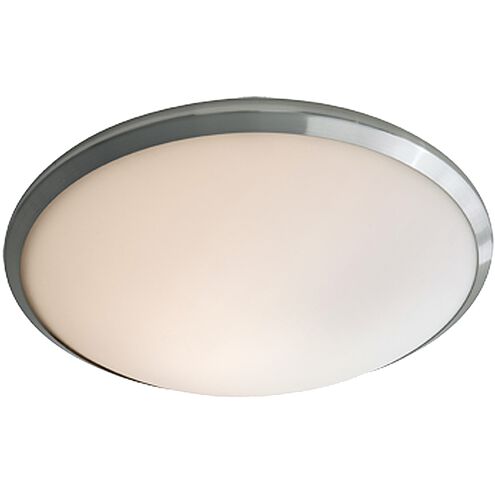 Essex 1 Light 12 inch Buffed Nickel Flushmount Ceiling Light in Half Opal Glass