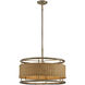 Arcadia 6 Light 22 inch Burnished Brass with Natural Rattan Pendant Ceiling Light