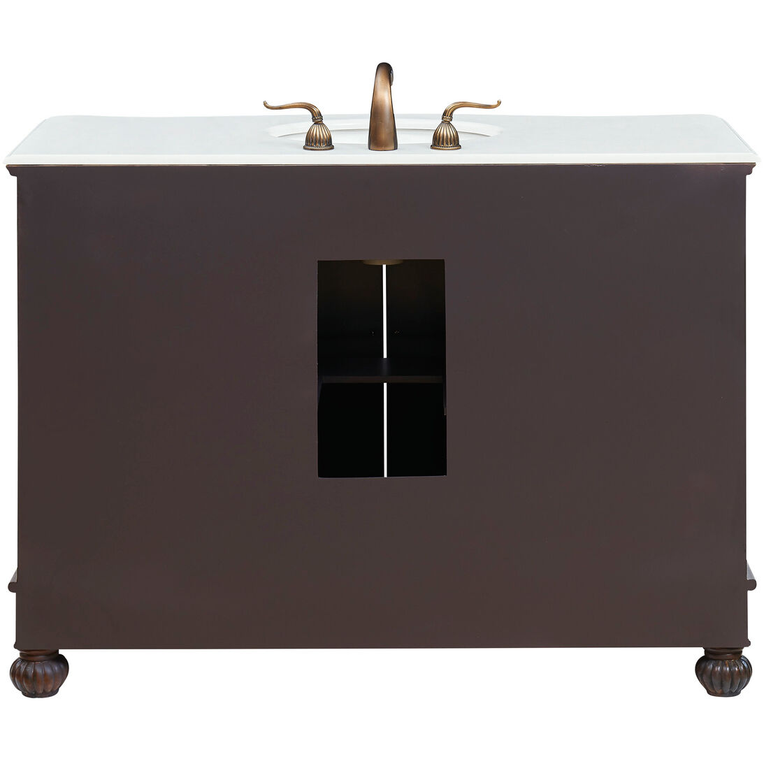 Windsor 48 X 21.5 X 35 inch Brown Vanity Sink Set