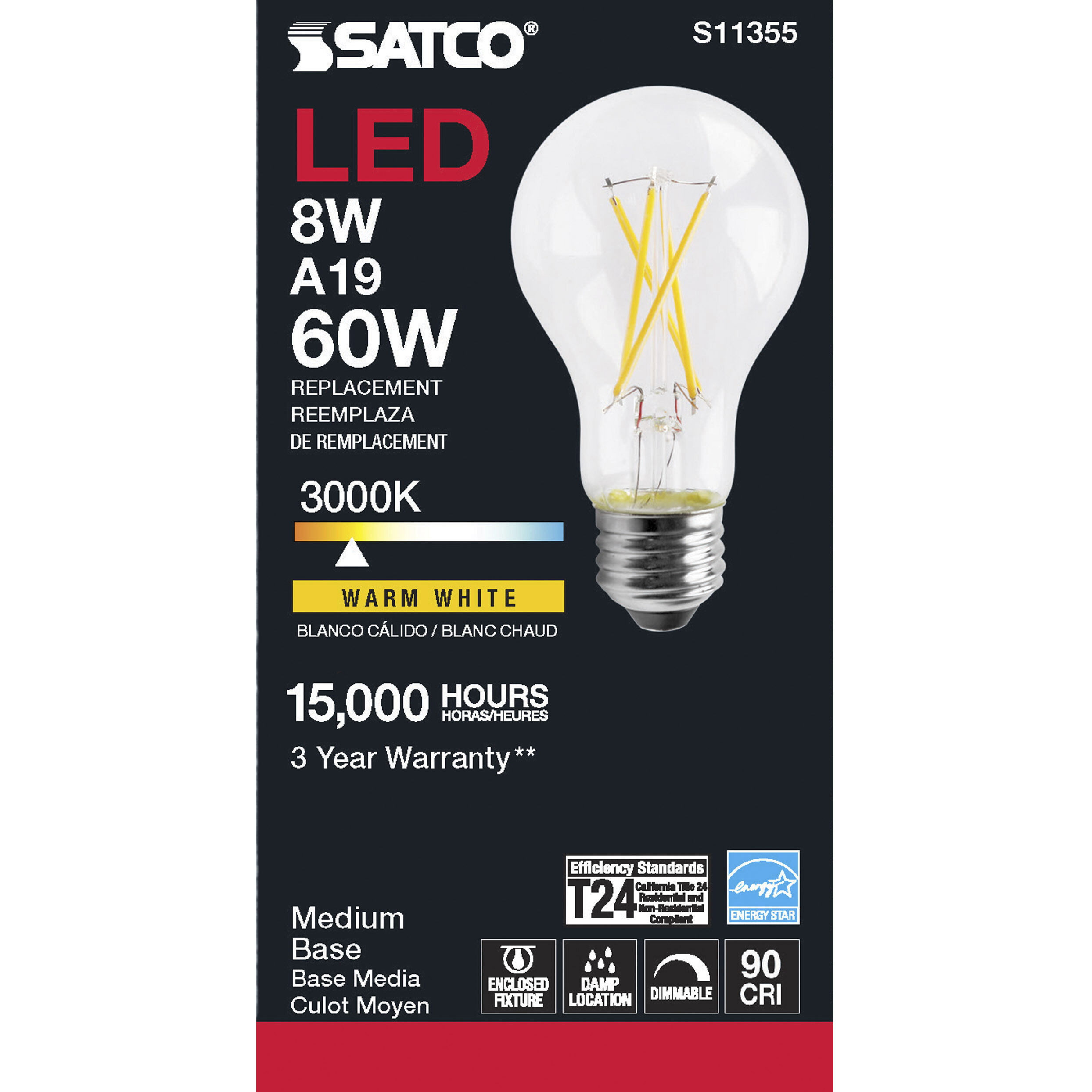 Lumos LED 8.00 watt 120 3000K Light Bulb