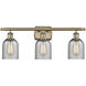 Ballston Caledonia 3 Light 26 inch Antique Brass Bath Vanity Light Wall Light in Incandescent, Charcoal Glass, Ballston