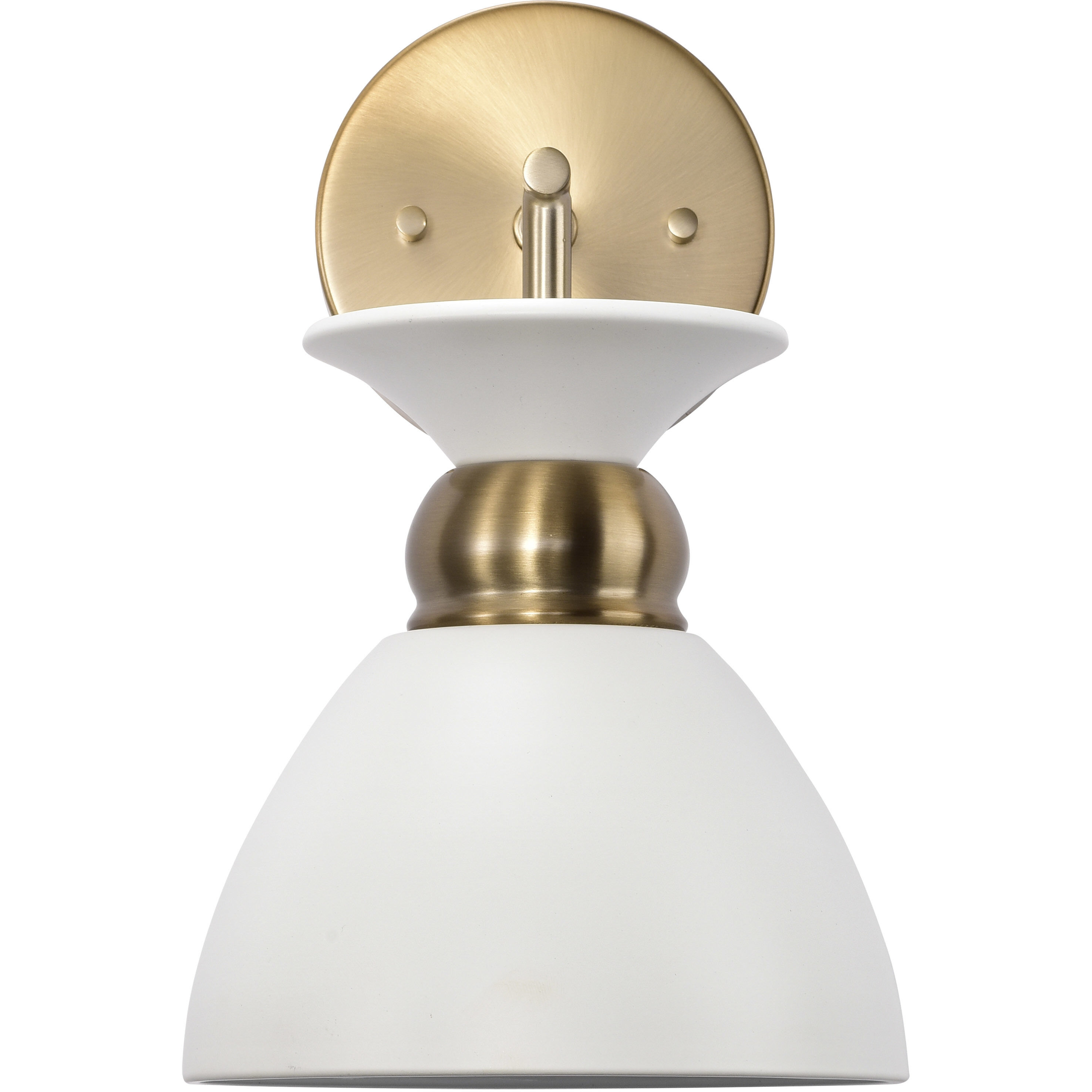 Perkins 1 Light 7 inch Matte White/Burnished Brass Bathroom Vanity Lights Wall Light
