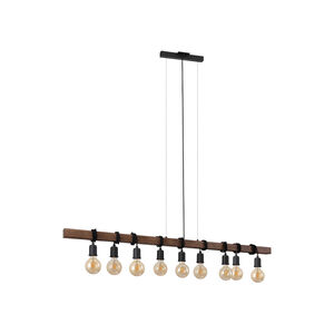 Violon 9 Light 59 inch Black/Dark Brown Kitchen Island Pendant Ceiling Light