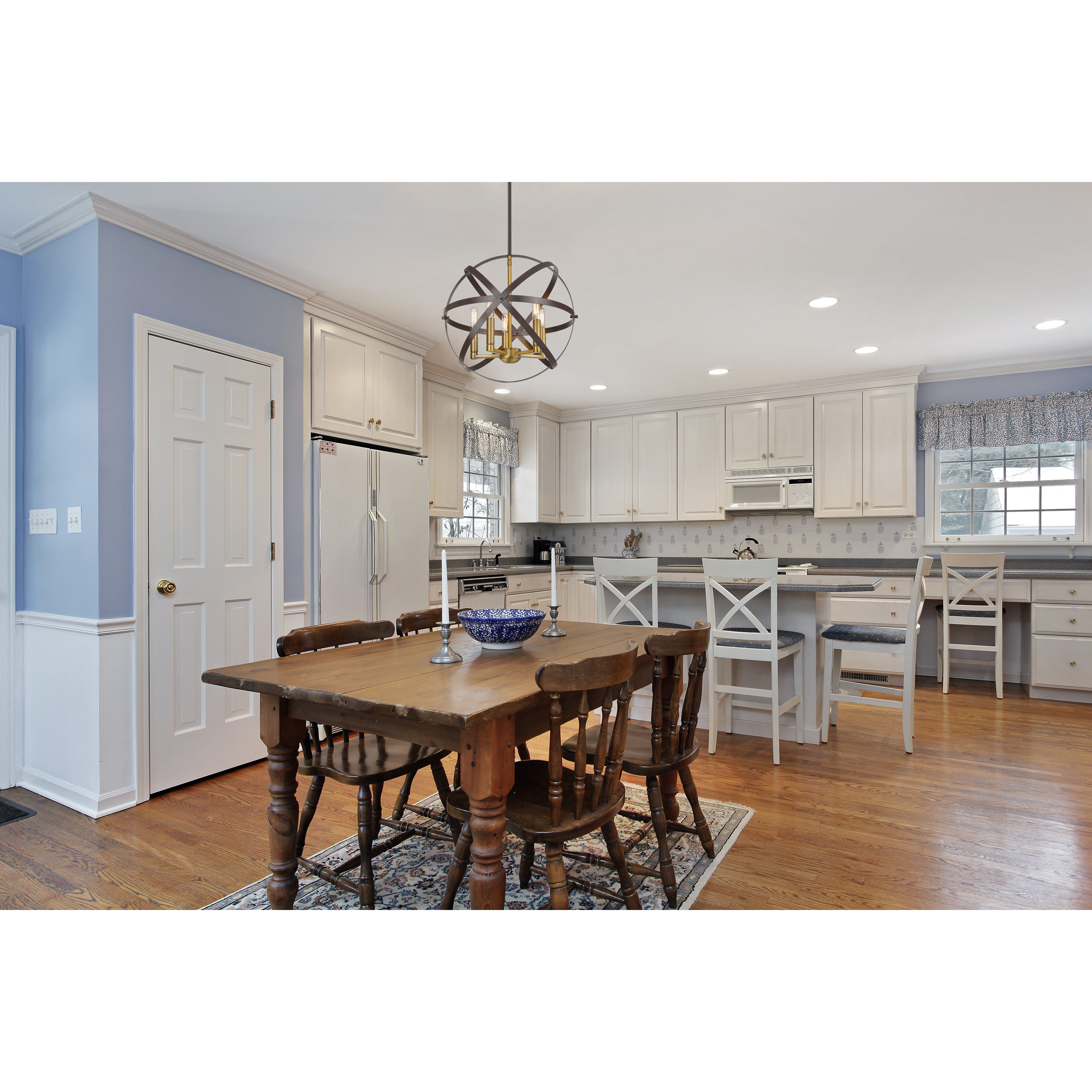 Cavallo 5 Light 18 inch Hammered Bronze and Olde Brass Pendant Ceiling Light